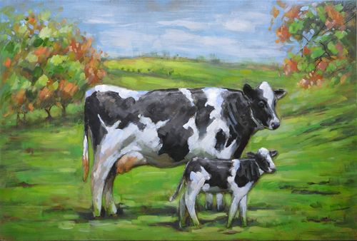 Grazing Cows 120 x 80 cm